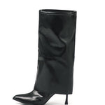 Olivia | Zwarte Designerlaarzen met unieke oversized look