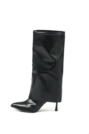 Olivia | Zwarte Designerlaarzen met unieke oversized look