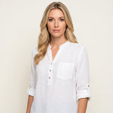 Elegante Blouse Jurk met Knopen en Lange Mouwen