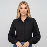 Elegante Blouse met Pofmouwen en Knopen