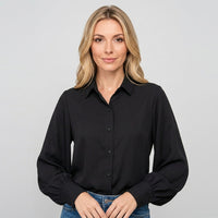 Elegante Blouse met Pofmouwen en Knopen