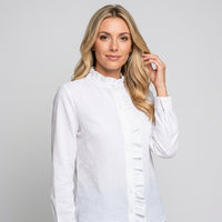 Klassieke Blouse met Opstaande Kraag en Knopen