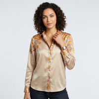 Elegante Blouse met Bloemenprint en Lange Mouwen
