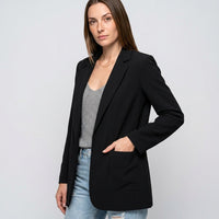 Lange Blazer met Open Voorkant en Slim Fit