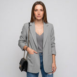 Lange Blazer met Open Voorkant en Slim Fit