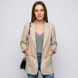 Lange Blazer met Open Voorkant en Slim Fit
