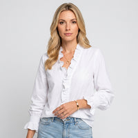 Blouse met Ruffle Kraag en Lange Mouwen