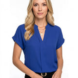 Elegante Blouse met Korte Mouwen en V Hals