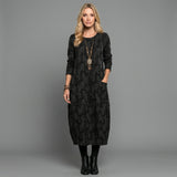 Elegante Maxi Jurk met Lange Mouwen en Print