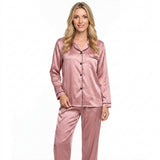 Satijnen Pyjama Set met Lange Mouwen en Broek
