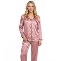 Satijnen Pyjama Set met Lange Mouwen en Broek