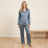 Satijnen Pyjama Set met Lange Mouwen en Broek