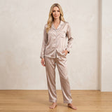 Satijnen Pyjama Set met Lange Mouwen en Broek