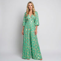 Bohemian Maxi Jurk met Print en V Hals