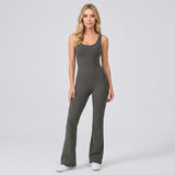 Sportieve Jumpsuit met Racerback en Flared Pijpen