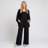 Elegante Lounge Set met Wijde Broek en Lange Mouwen