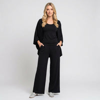 Elegante Lounge Set met Wijde Broek en Lange Mouwen
