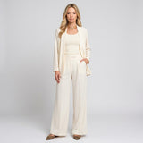 Elegante Lounge Set met Wijde Broek en Lange Mouwen
