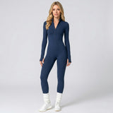 Sportieve Jumpsuit met Rits en Aansluitende Pasvorm