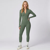 Sportieve Jumpsuit met Rits en Aansluitende Pasvorm