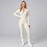 Sportieve Jumpsuit met Rits en Aansluitende Pasvorm