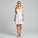Elegante Midi Jurk met Bandjes en Geplooide Rok