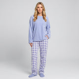 Warme Pyjama Set met Zachte Trui en Geruite Broek