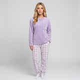 Warme Pyjama Set met Zachte Trui en Geruite Broek
