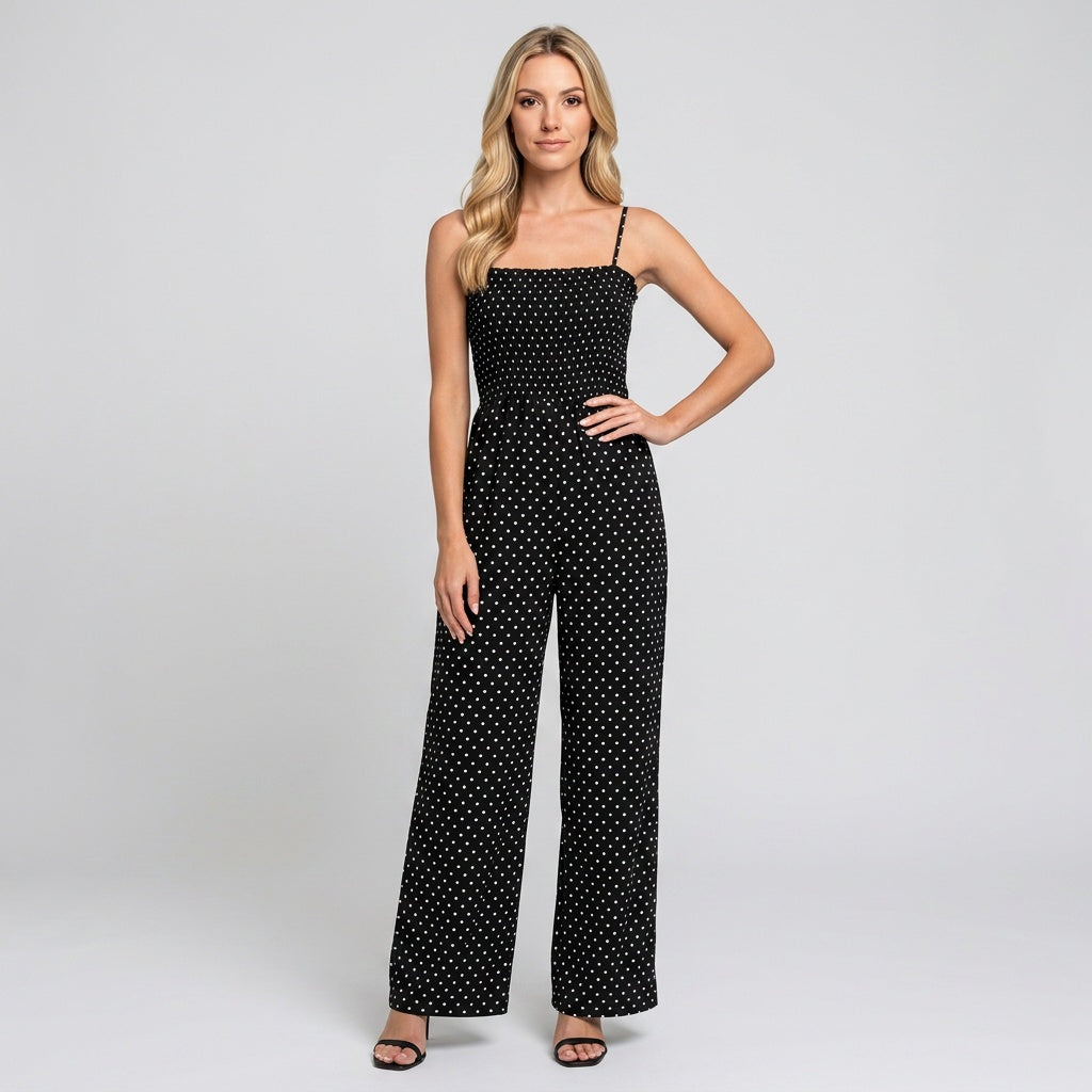 Glitter Strapless Jumpsuit met Wijde Pijpen