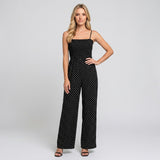 Glitter Strapless Jumpsuit met Wijde Pijpen