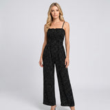 Glitter Strapless Jumpsuit met Wijde Pijpen