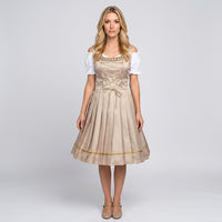 Vintage Geïnspireerde Jurk met Korset Detail en Pofmouwen
