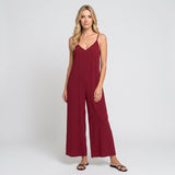 Losvallende Jumpsuit met Bandjes en Wijde Pijpen