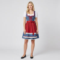 Traditionele Dirndl Jurk met Korsetdetail en Pofmouwen