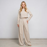 Elegante Set met Cropped Top en Wijde Broek