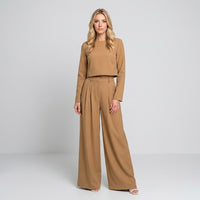 Elegante Set met Cropped Top en Wijde Broek