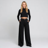Elegante Set met Cropped Top en Wijde Broek
