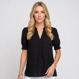 Luchtige V Hals Blouse voor Elegante Zomerstijl
