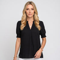Luchtige V Hals Blouse voor Elegante Zomerstijl