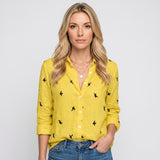 Casual Blouse met Print en V Hals voor Trendy Look