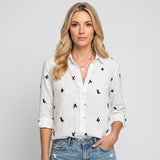 Casual Blouse met Print en V Hals voor Trendy Look