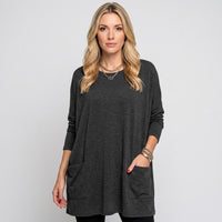 Oversized Tuniek met Lange Mouwen en Comfortabele Pasvorm