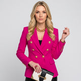 Luxe Getailleerde Blazer met Gouden Knopen