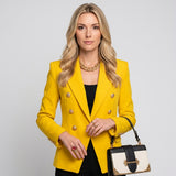 Luxe Getailleerde Blazer met Gouden Knopen