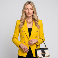 Luxe Getailleerde Blazer met Gouden Knopen