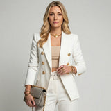 Luxe Getailleerde Blazer met Gouden Knopen