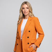 Dubbelrijige Blazer met Structuur voor Stijlvolle Look
