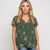 Casual Blouse met Print en Losse Pasvorm