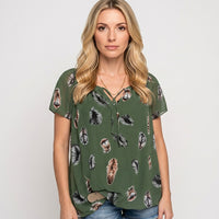 Casual Blouse met Print en Losse Pasvorm