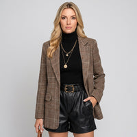 Geruite Blazer met Oversized Pasvorm voor Trendy Look